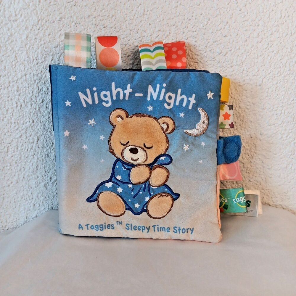 Taggies Starry Night Teddy Soft Book w/Crinkle Paper & Squeaker Baby Toy 6x6